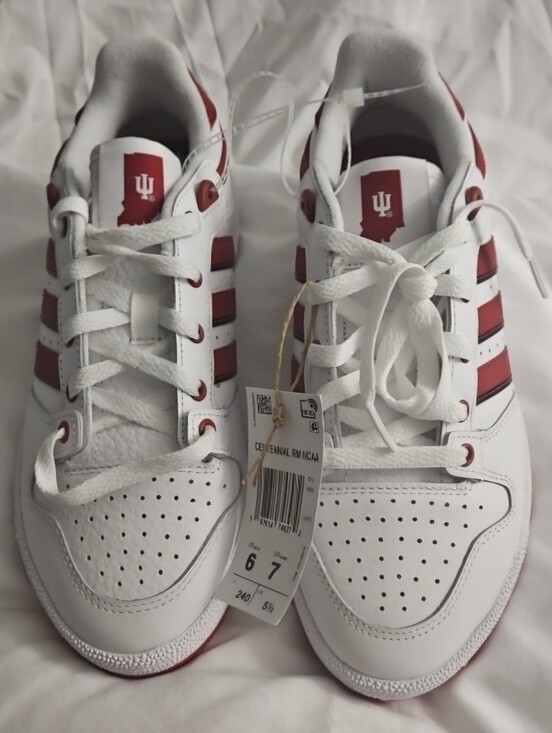 adidas Other - Adidas White Sneakers with Red Stripes and University Logo Us 6